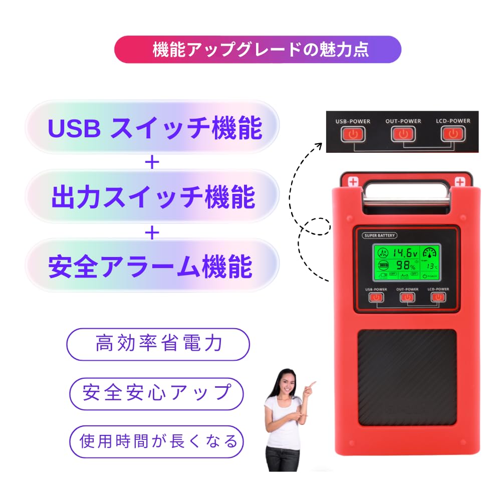 Amazon | DNYO 電動リール用リチウムバッテリー！USB スイッチ + 電力
